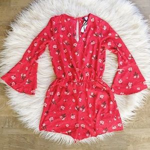 H&M || Red Floral Romper